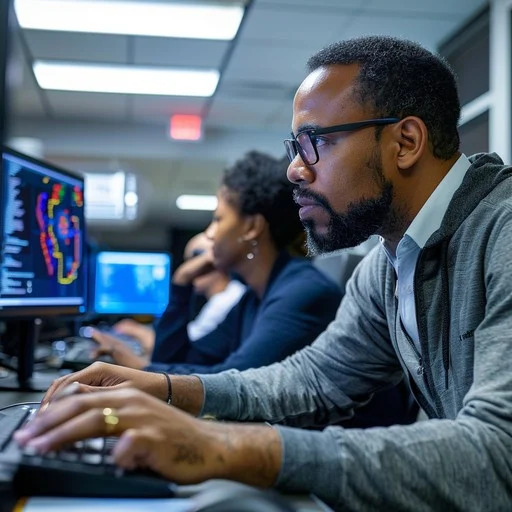 Professional focused on their work